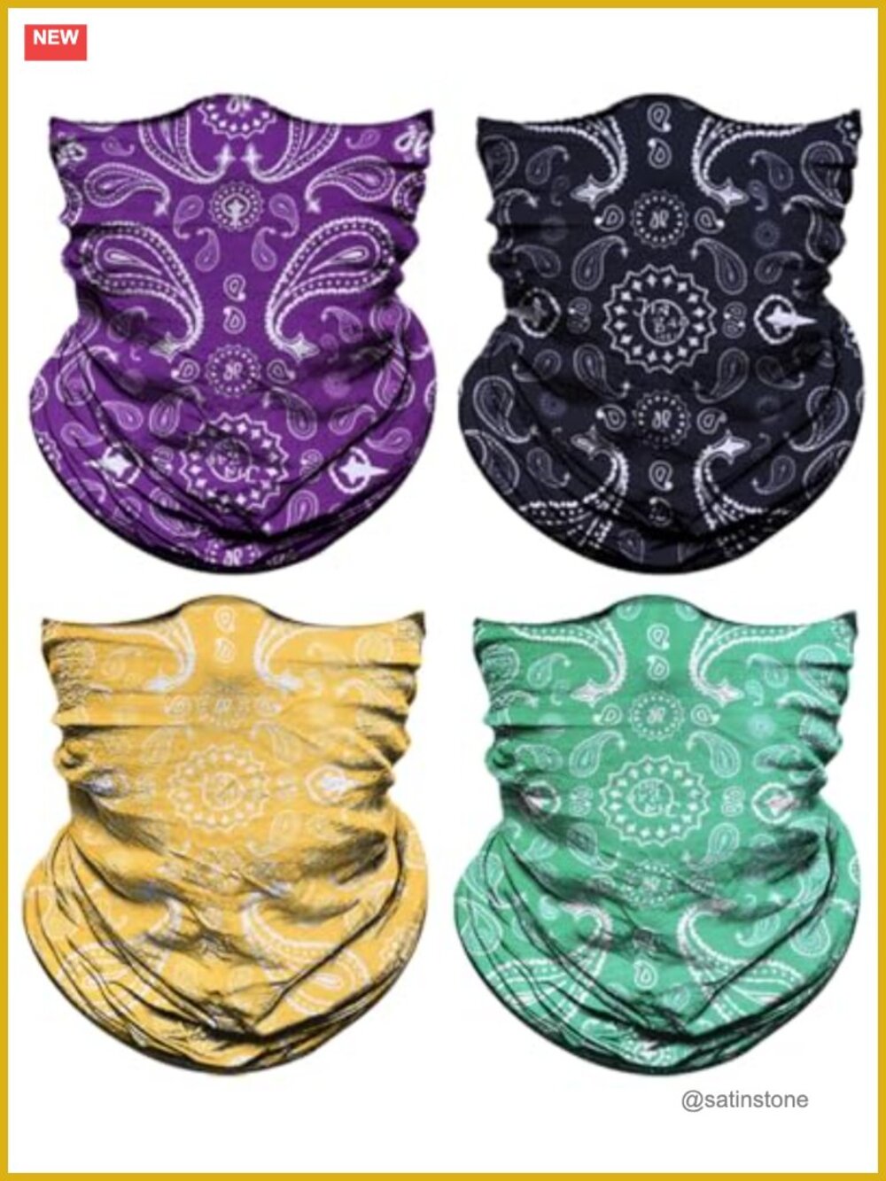4 Pack Neck Gaiter Face Mask Microfiber Head Wrap Balaclava